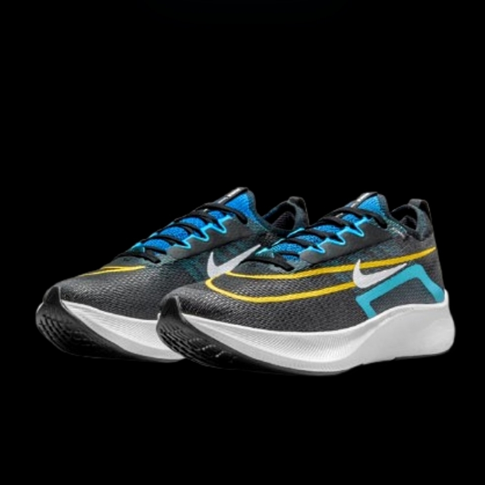 Nike Zoom Fly 4 Running Mens Size 13 Black Chlorine Blue White Yellow